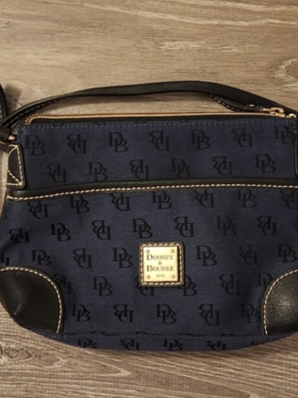 Dooney & Bourke Navy Blue Signature Logo Crossbody Bag